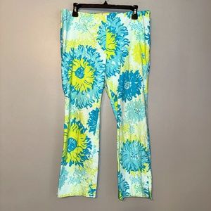 Vintage Lilly Pulitzer Originals Aquamarine Seeing Things Resort Pant Size 12